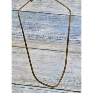 Zara Signed Classic Herringbone Chain Necklace Gold Tone 20"
